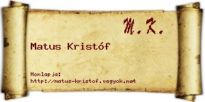 Matus Kristóf névjegykártya