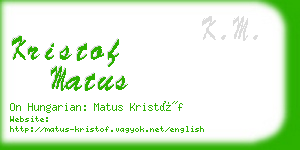kristof matus business card
